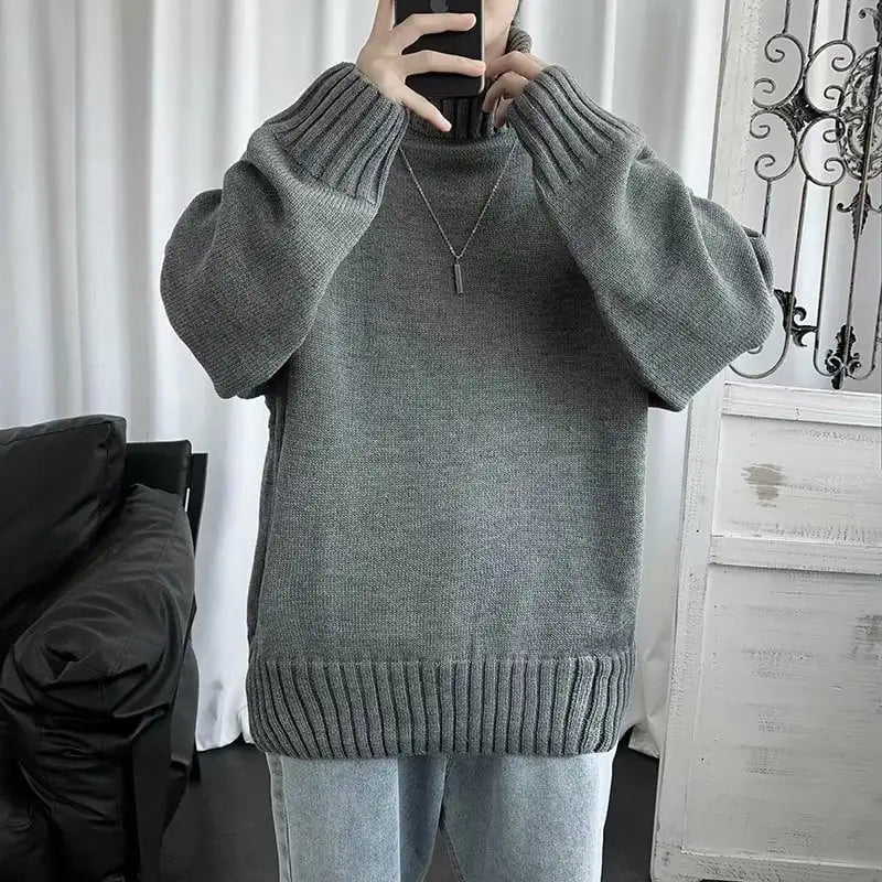 High Collar Knitted Shirt from Trendy Brand